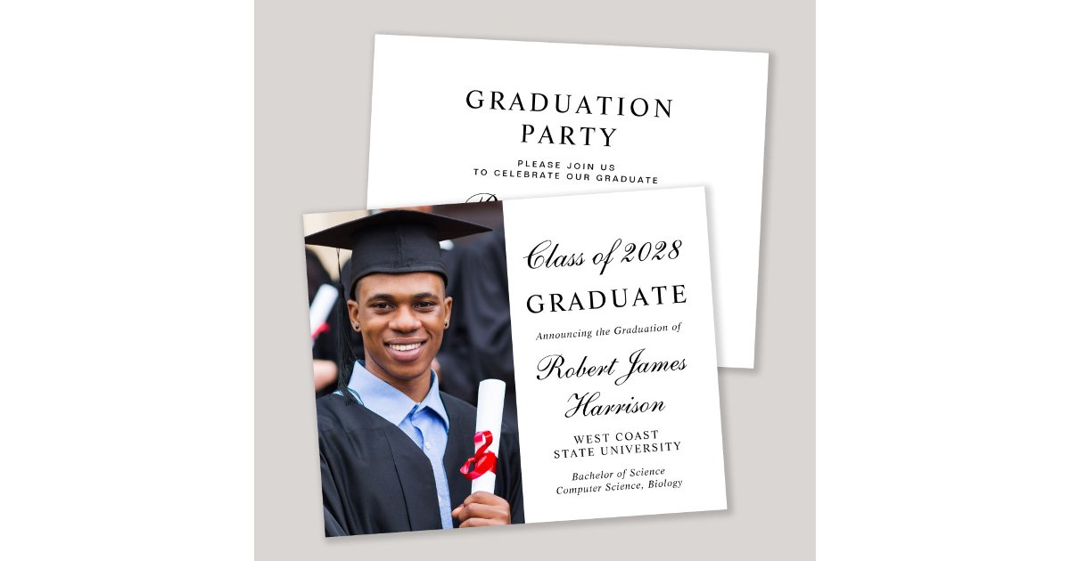 Grad Invitations Cheap Budget Photo College Graduation Party Invitation | Zazzle