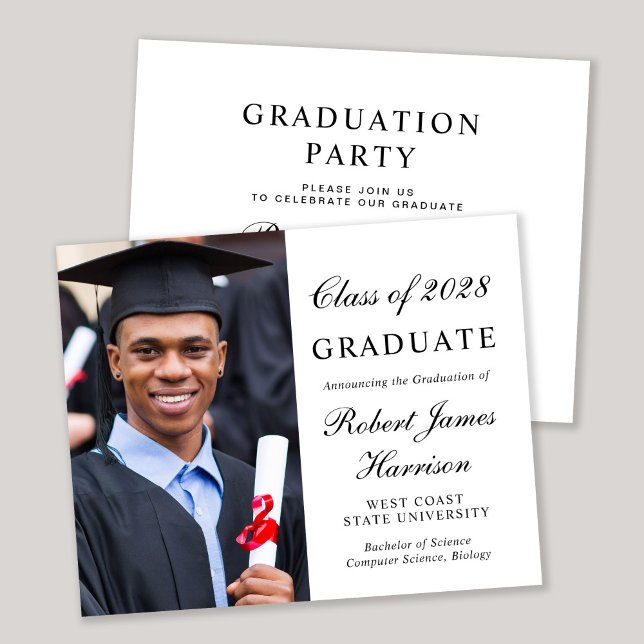 Budget Photo College Graduation Party Invitation (Creator Uploaded)