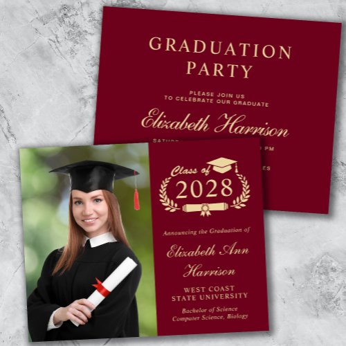 Budget Photo College Graduation Party Invitation