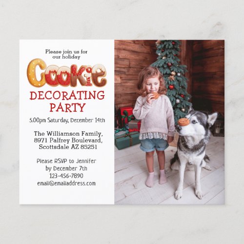 Budget Photo Cookie Decorating Party Invitation