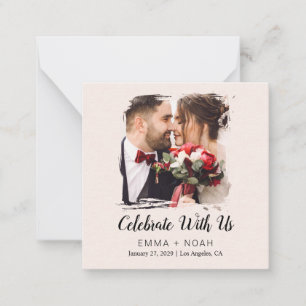 Budget Photo Cream Wedding  Note Card
