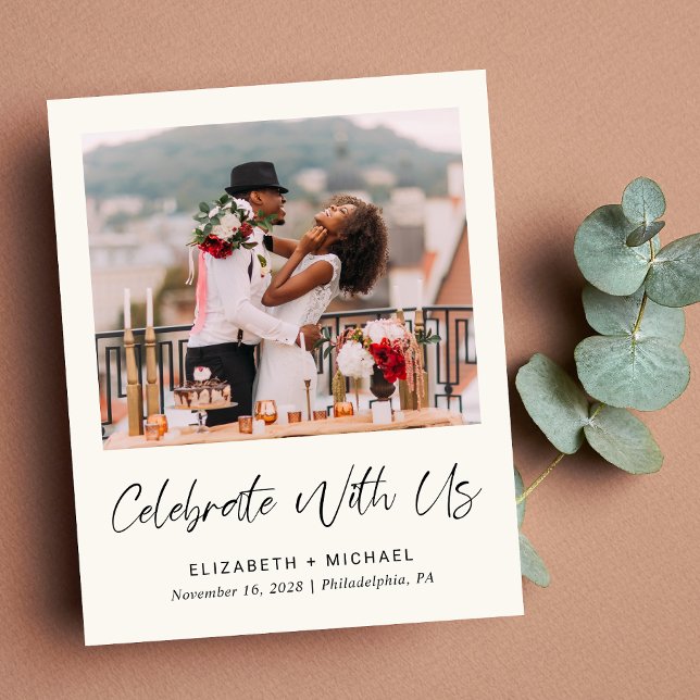 Budget Photo Cream Wedding Reception Invitation (You said "I do" in an intimate ceremony - now it's time to share your joy with those you hold dear)