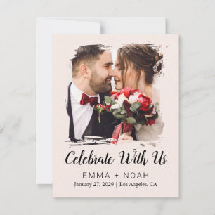 Budget Photo Cream Wedding  RSVP Card
