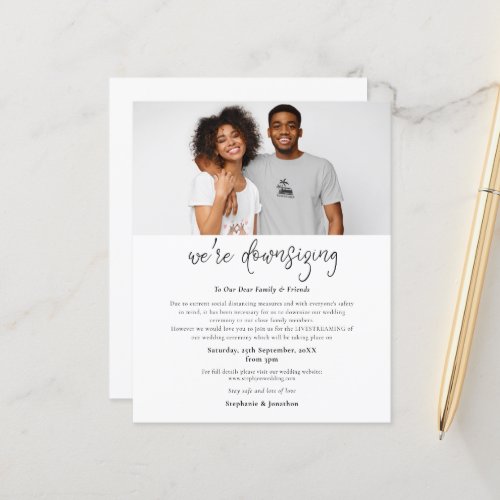 Budget Photo Downsizing Wedding Invitation