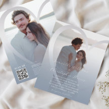 Budget Photo Dusty Blue & Silver Heart QR Wedding