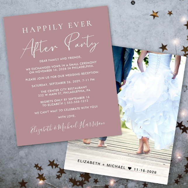 Budget Photo Dusty Rose Wedding Invitation (Your love story deserves a grand celebration!)