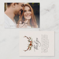 Budget photo elegant wedding thank you black white