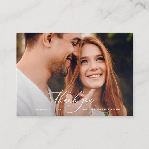 Budget photo elegant wedding thank you terracotta enclosure card | Zazzle