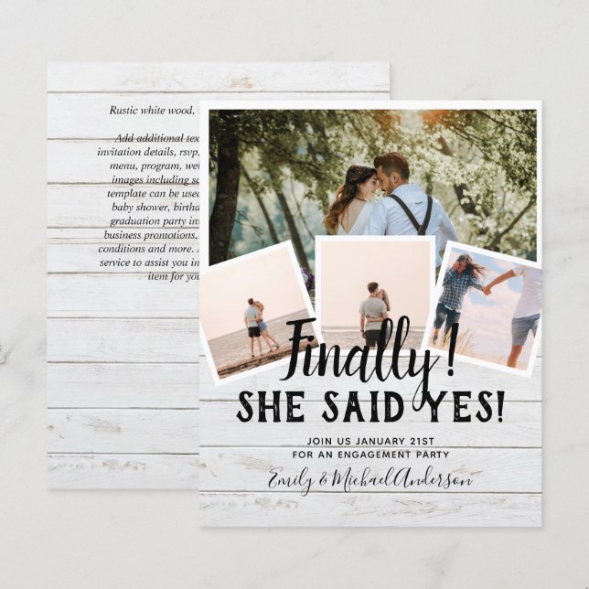 BUDGET PHOTO Engaged Wedding INVITE Announcement (Front/Back)