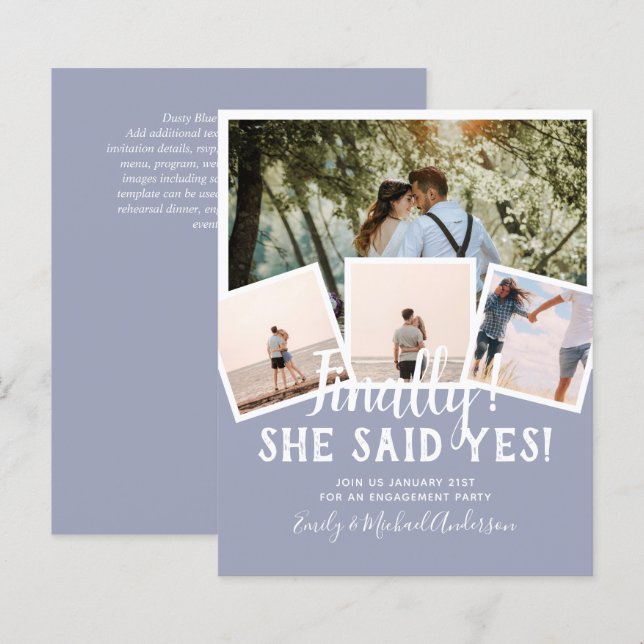 BUDGET PHOTO Engaged Wedding INVITE Announcement (Front/Back)