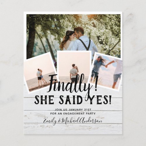 BUDGET PHOTO Engaged Wedding INVITE Announcement Flyer