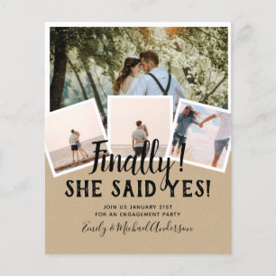 BUDGET PHOTO Engaged Wedding INVITE Announcement Flyer