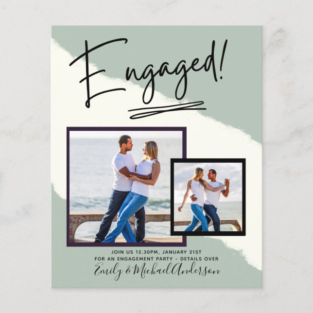 BUDGET PHOTO ENGAGEMENT Invite Announcement SCRIPT Flyer (Front)