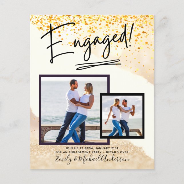 BUDGET PHOTO ENGAGEMENT Invite Announcement SCRIPT Flyer (Front)