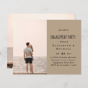 Budget PHOTO Engagement Party Invitations Modern