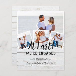 BUDGET PHOTO ENGAGEMENT QUOTE INVITES - ANY COLOR