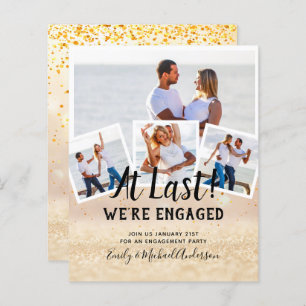 BUDGET PHOTO ENGAGEMENT QUOTE INVITES - ANY COLOR