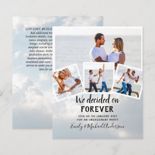 BUDGET PHOTO ENGAGEMENT QUOTE INVITES - ANY COLOR