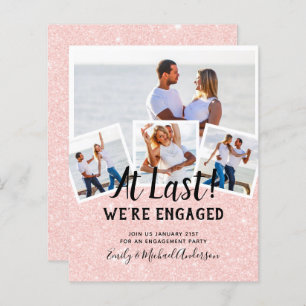 BUDGET PHOTO ENGAGEMENT QUOTE INVITES - ANY COLOR