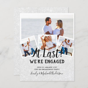 BUDGET PHOTO ENGAGEMENT QUOTE INVITES - ANY COLOR