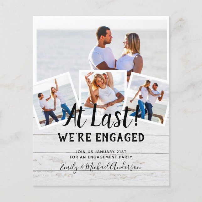 BUDGET PHOTO ENGAGEMENT QUOTE INVITES - ANY COLOR FLYER (Front)