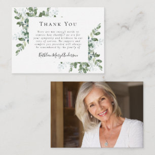 BUDGET Photo Eucalyptus Funeral Thank You Note Card
