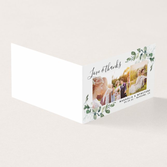 Budget Photo Eucalyptus Wedding  Thank You Card (Outside)