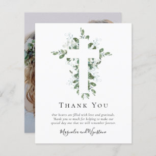 Budget Photo Eucalyptus Wedding Thank You Card