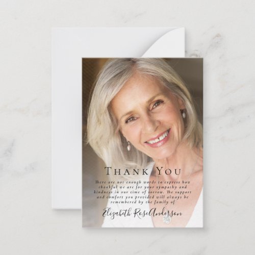 BUDGET Photo Funeral Thank You Note Card