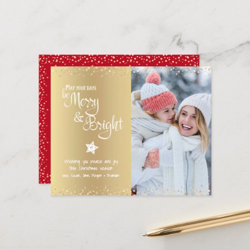 Budget Photo Gold Days Be Merry Bright Script Card