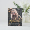 Budget Photo Gold Script Graduation Announcement | Zazzle
