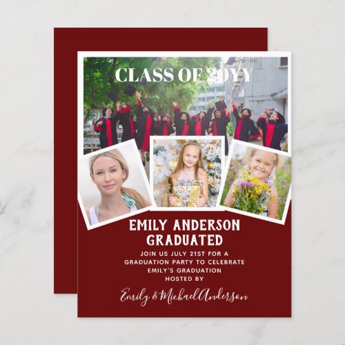 BUDGET Photo GRADUATION Invite Announcement ThankU