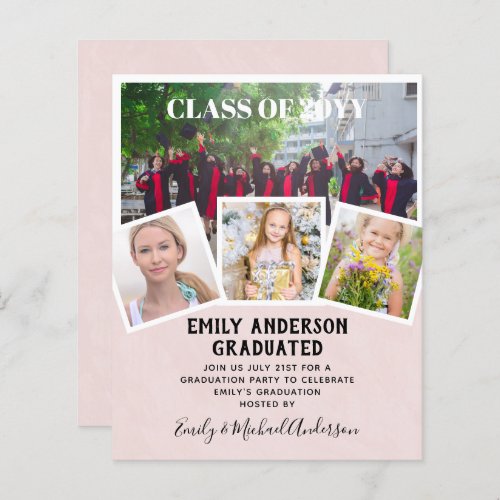 BUDGET Photo GRADUATION Invite Announcement ThankU