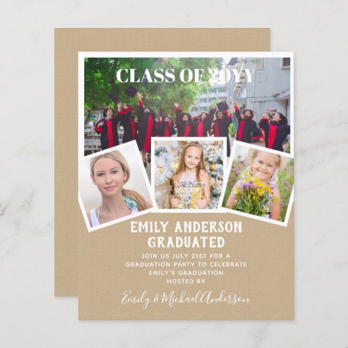 BUDGET Photo GRADUATION Invite Announcement ThankU