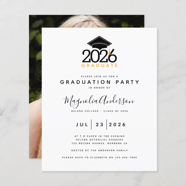 Budget Photo Graduation Party Invitation 