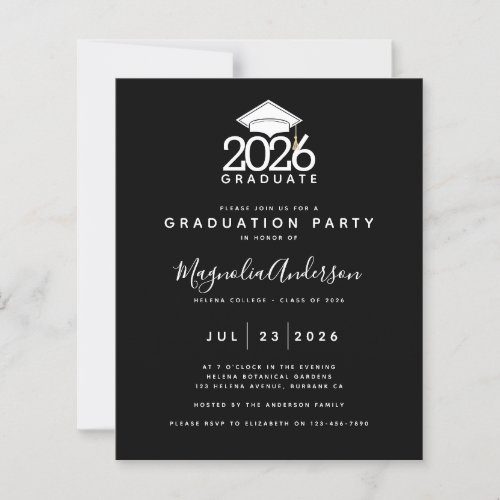 BUDGET Photo Graduation Party Invitation