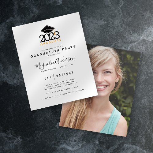 BUDGET Photo Graduation Party Invitation