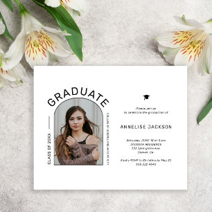 Budget photo graduation party invitation card flyer