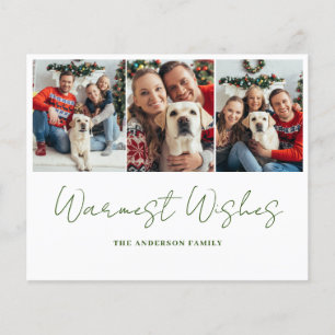 Budget Photo Green Script Christmas Card Flyer