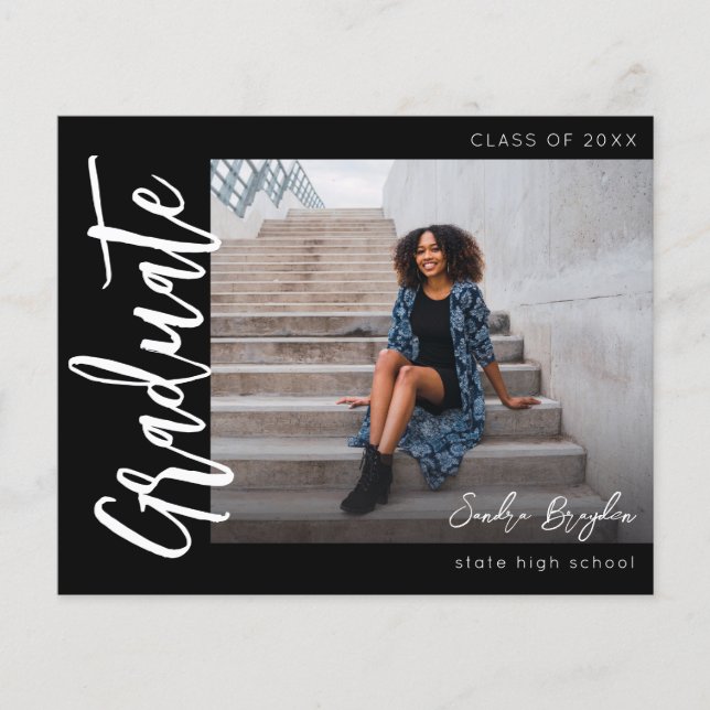 Budget Photo H MOD Chic 5 Graduation Announcement (Front)