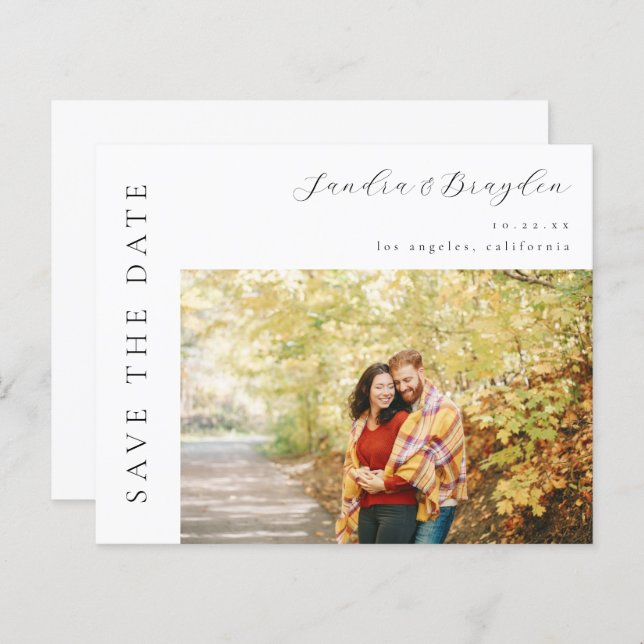 Budget  Photo H MOD Simple Save the Date (Front/Back)
