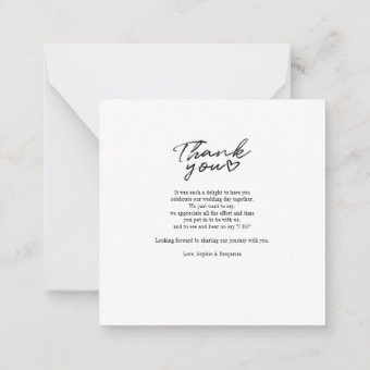 Budget Photo Hand-Lettered Wedding Thank You Note Card | Zazzle