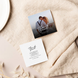 Budget Photo Hand-Lettered Wedding Thank You Note Card