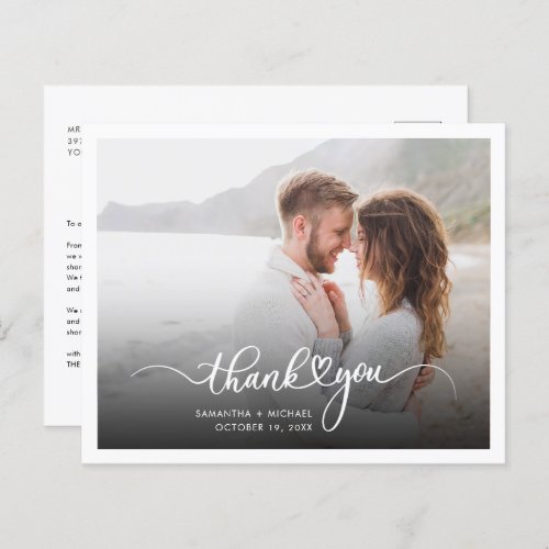 Budget Photo Handwritten Wedding Thank You Card