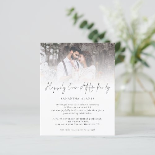 Budget Photo Happily Ever After Wedding Invite