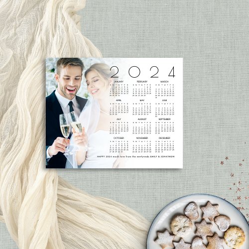 Budget Photo Happy New Year 2024 Calendar Newlywed