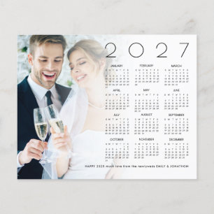 Budget Photo Happy New Year 2027 Calendar Newlywed