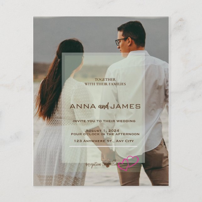 Budget photo layered wedding invitation (Front)