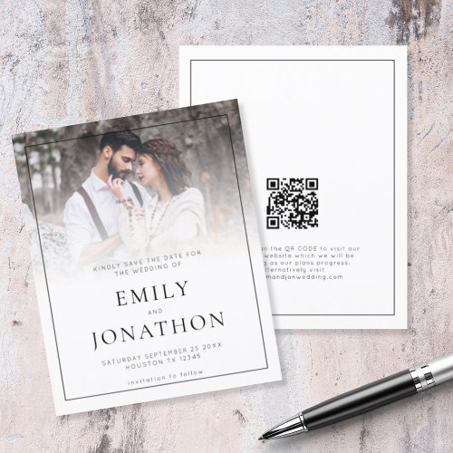 Budget Photo Line QR Code Wedding Save The Date