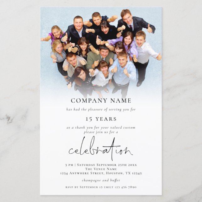 Budget Photo Logo Company Anniversary Celebration (Front)